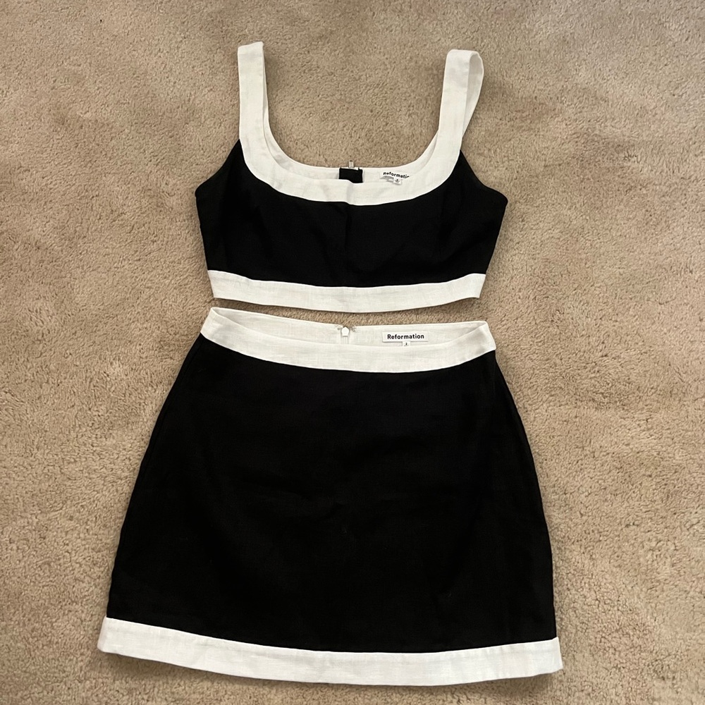 Reformation Monochrome Two-Piece Ensemble (Robbie Linen Two Piece)- worn once - Picture 7 of 13